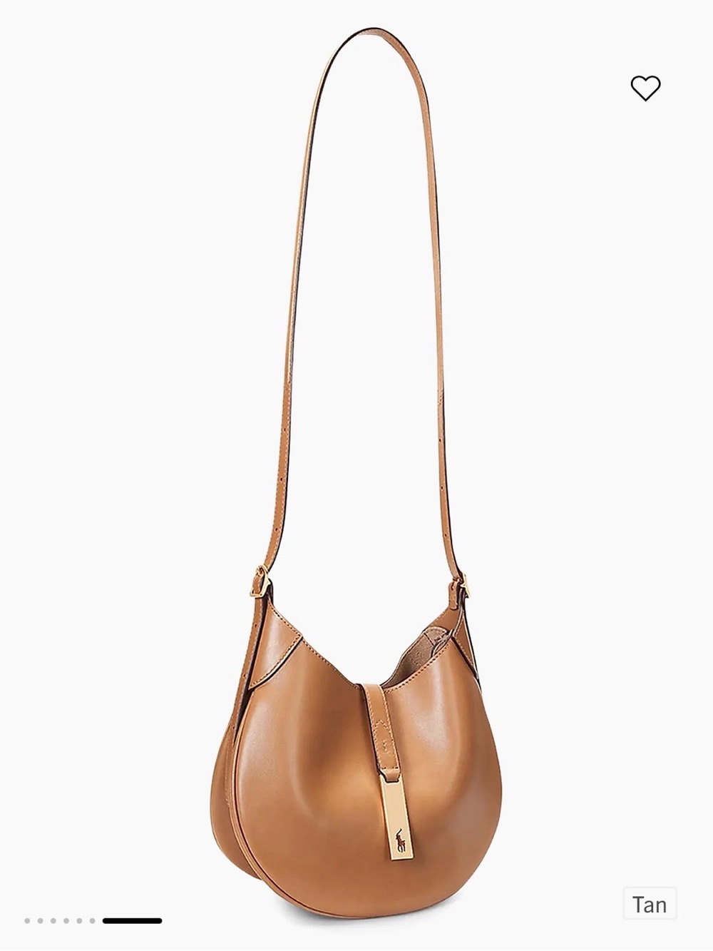 Ralph Lauren Tan Leather Bag with Gold Accent - Picture 3 of 4